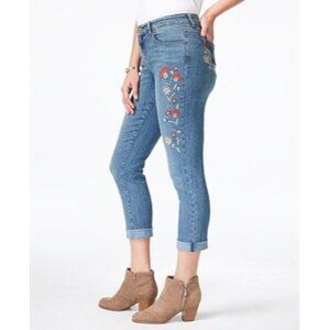 Style & Co Curvy Boyfriend Floral Embroidered Jeans | 4